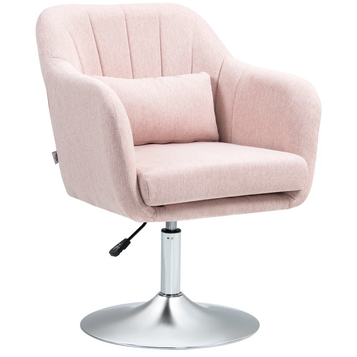 Pink Accent Arm Chair - Adjustable Height, Thick Cushion, Contemporary Vanity Armchair for Living Room - Premium  from Home Treasures - Just £114.99! Shop now at Home Treasures