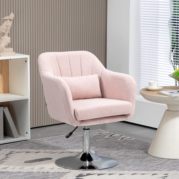 Pink Accent Arm Chair - Adjustable Height, Thick Cushion, Contemporary Vanity Armchair for Living Room - Premium  from Home Treasures - Just £114.99! Shop now at Home Treasures