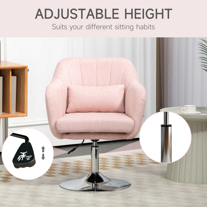 Pink Accent Arm Chair - Adjustable Height, Thick Cushion, Contemporary Vanity Armchair for Living Room - Premium  from Home Treasures - Just £114.99! Shop now at Home Treasures