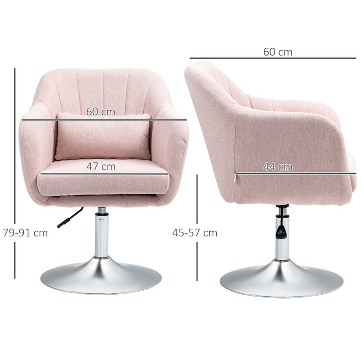 Pink Accent Arm Chair - Adjustable Height, Thick Cushion, Contemporary Vanity Armchair for Living Room - Premium  from Home Treasures - Just £114.99! Shop now at Home Treasures