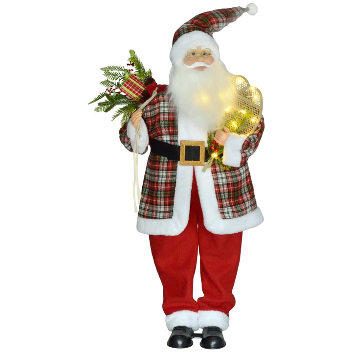 Life Size Animated Santa Claus with Sound Activation, Light Up Ornament, Laughing Effect & Festive Music - Perfect Holiday Decoration - Premium  from Home Treasures - Just £97.99! Shop now at Home Treasures