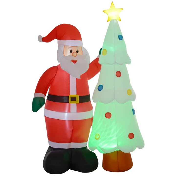 Christmas Inflatable Santa Claus with Tree & Rotating Magic Ball Light - Bright LED Outdoor Holiday Yard Display - Premium  from Home Treasures - Just £72.99! Shop now at Home Treasures