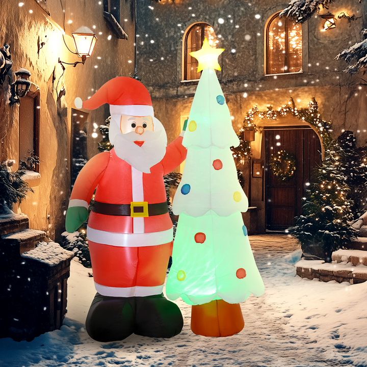 Christmas Inflatable Santa Claus with Tree & Rotating Magic Ball Light - Bright LED Outdoor Holiday Yard Display - Premium  from Home Treasures - Just £72.99! Shop now at Home Treasures