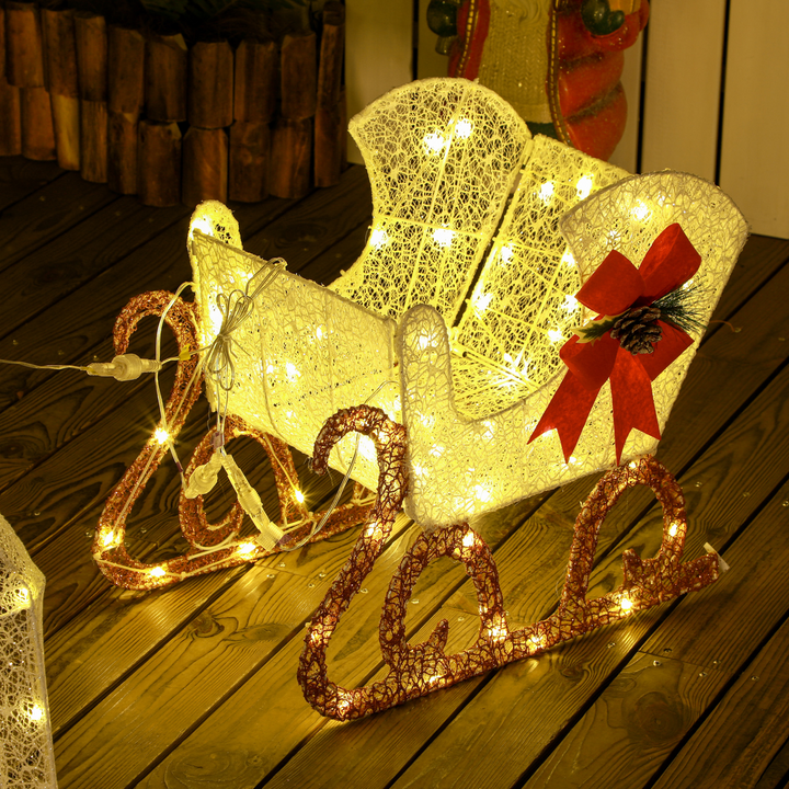 Outsunny 170 LED Light Reindeer and Sleigh Christmas Decoration – Stunning Outdoor Holiday Display - Premium  from Home Treasures - Just £78.99! Shop now at Home Treasures