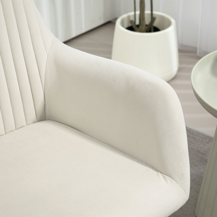 Modern Cream White Upholstered Accent Arm Chair with Metal Base - Comfortable & Stylish for Living Room - Premium  from Home Treasures - Just £118.99! Shop now at Home Treasures