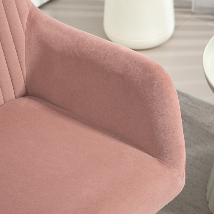 Modern Pink Upholstered Arm Chair with Metal Base - Stylish Accent Chair for Living Room - Premium  from Home Treasures - Just £118.99! Shop now at Home Treasures