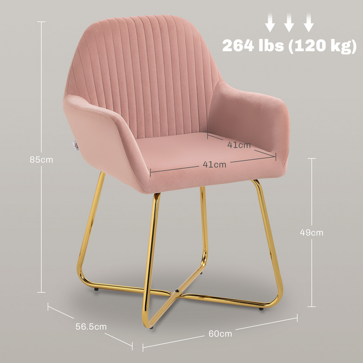 Modern Pink Upholstered Arm Chair with Metal Base - Stylish Accent Chair for Living Room - Premium  from Home Treasures - Just £118.99! Shop now at Home Treasures