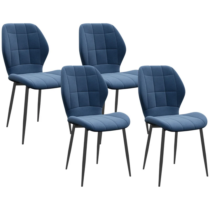 Dark Blue Flannel Tub Dining Chairs (Set of 4) - Modern, Armless & Comfortable - Premium  from Home Treasures - Just £178.99! Shop now at Home Treasures