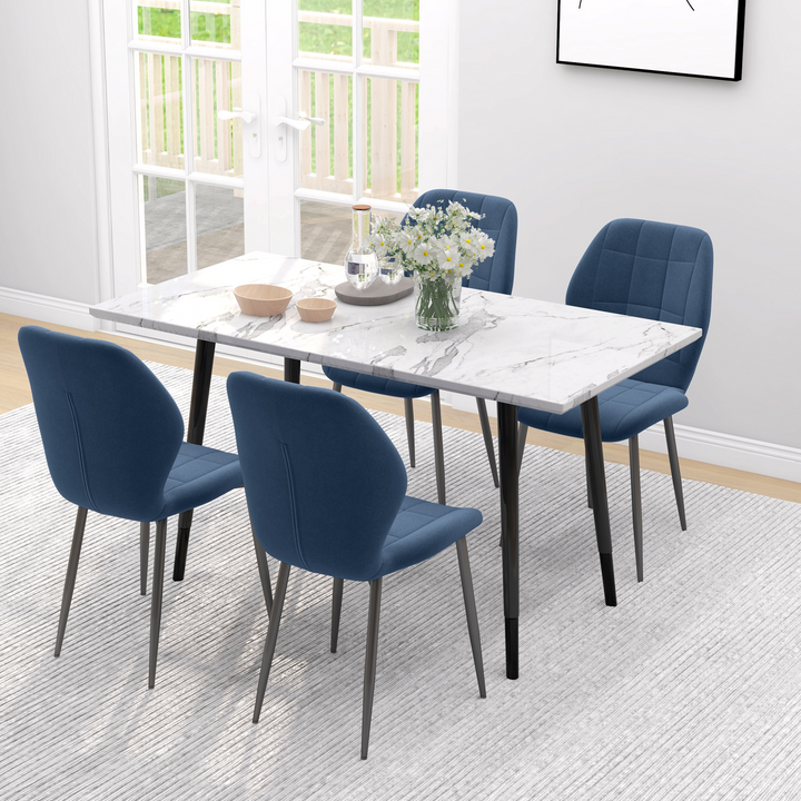 Dark Blue Flannel Tub Dining Chairs (Set of 4) - Modern, Armless & Comfortable - Premium  from Home Treasures - Just £178.99! Shop now at Home Treasures