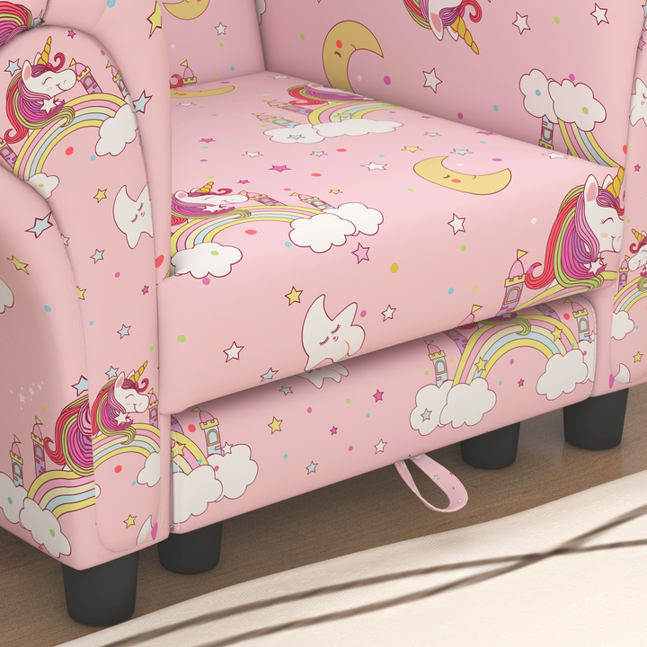 AIYAPLAY Kids Sofa Set - 2 Piece Unicorn Design, Comfy Armchair & Stool for Toddlers, Ages 1.5-3, Pink - Premium  from Home Treasures - Just £78.99! Shop now at Home Treasures