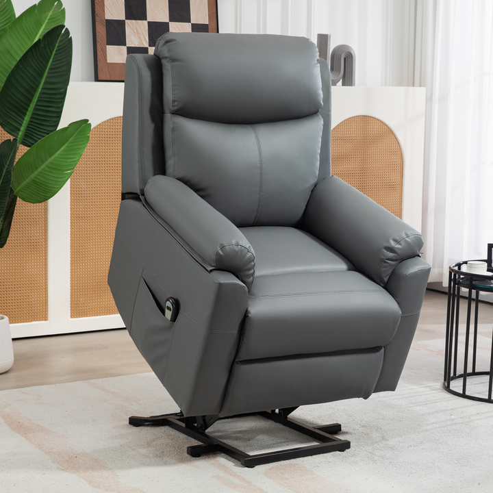 Riser Recliner Chair - Power Lift Chair for Elderly with Remote Control, Comfortable Charcoal Grey Recliner with Side Pockets - Premium  from Home Treasures - Just £439.99! Shop now at Home Treasures