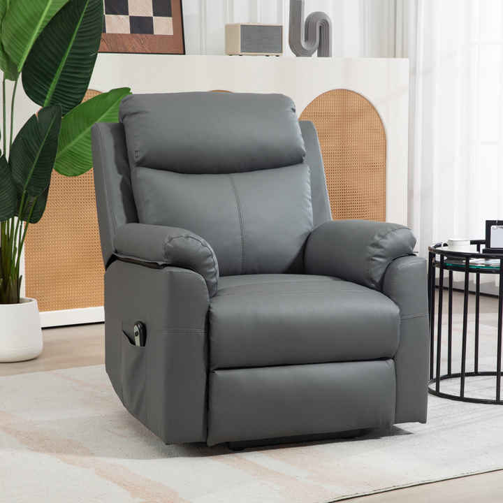 Riser Recliner Chair - Power Lift Chair for Elderly with Remote Control, Comfortable Charcoal Grey Recliner with Side Pockets - Premium  from Home Treasures - Just £439.99! Shop now at Home Treasures