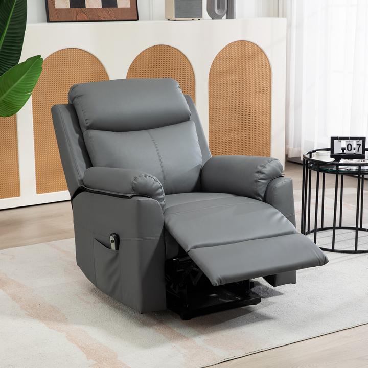 Riser Recliner Chair - Power Lift Chair for Elderly with Remote Control, Comfortable Charcoal Grey Recliner with Side Pockets - Premium  from Home Treasures - Just £439.99! Shop now at Home Treasures