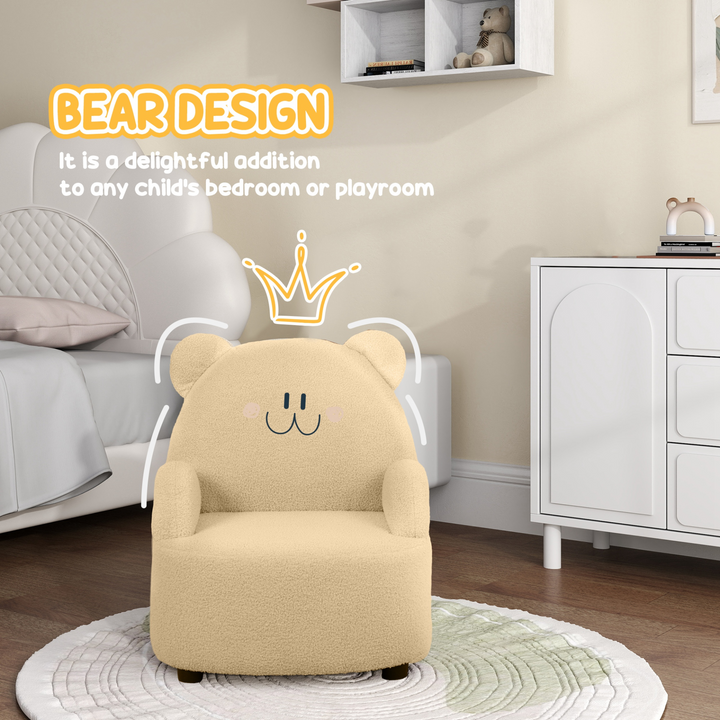 AIYAPLAY Kids Bear Shaped Sofa Armchair - Cozy Toddler Chair in Khaki for Bedroom & Playroom | Ages 18 Months to 3 Years - Premium  from Home Treasures - Just £76.99! Shop now at Home Treasures