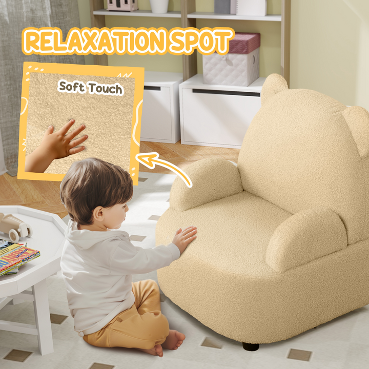 AIYAPLAY Kids Bear Shaped Sofa Armchair - Cozy Toddler Chair in Khaki for Bedroom & Playroom | Ages 18 Months to 3 Years - Premium  from Home Treasures - Just £76.99! Shop now at Home Treasures