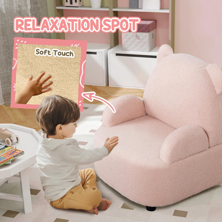 AIYAPLAY Bear Shaped Pink Toddler Chair - Cozy & Cute for Bedroom, Playroom, & Living Room - Premium  from Home Treasures - Just £76.99! Shop now at Home Treasures