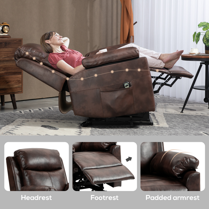 Dark Brown Electric Riser and Recliner Lift Chair with Remote Control, Side Pockets, and Pocket Spring - Ultimate Comfort and Support - Premium  from Home Treasures - Just £433.99! Shop now at Home Treasures