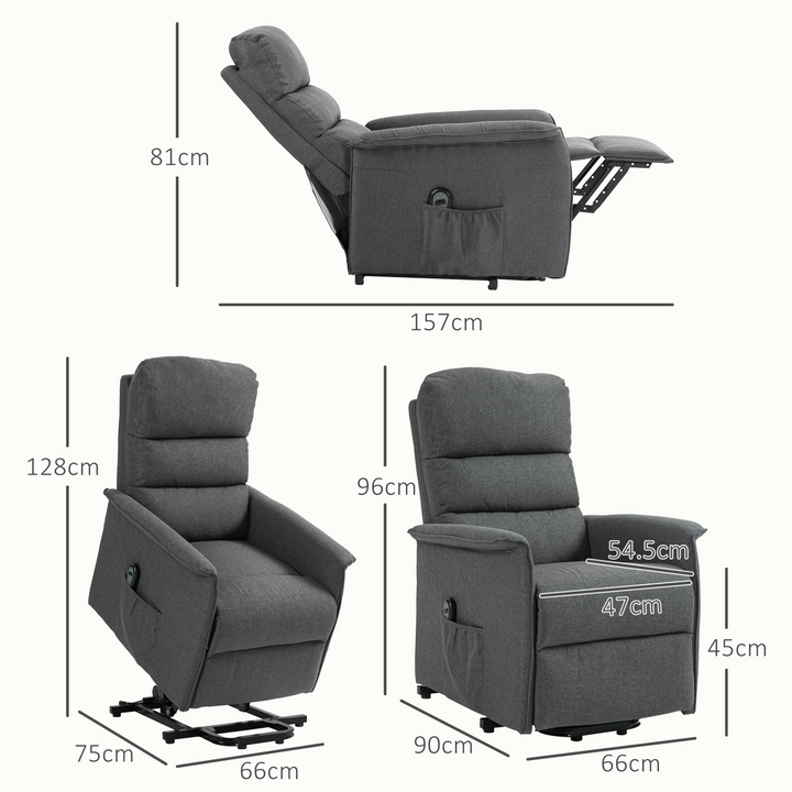 Electric Power Lift Recliner Chair for Elderly with Footrest, Pockets & Remote - Comfortable Recliner Armchair with Spring Pack Seat - Premium  from Home Treasures - Just £331.99! Shop now at Home Treasures