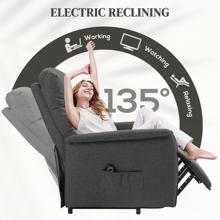 Electric Power Lift Recliner Chair for Elderly with Footrest, Pockets & Remote - Comfortable Recliner Armchair with Spring Pack Seat - Premium  from Home Treasures - Just £331.99! Shop now at Home Treasures