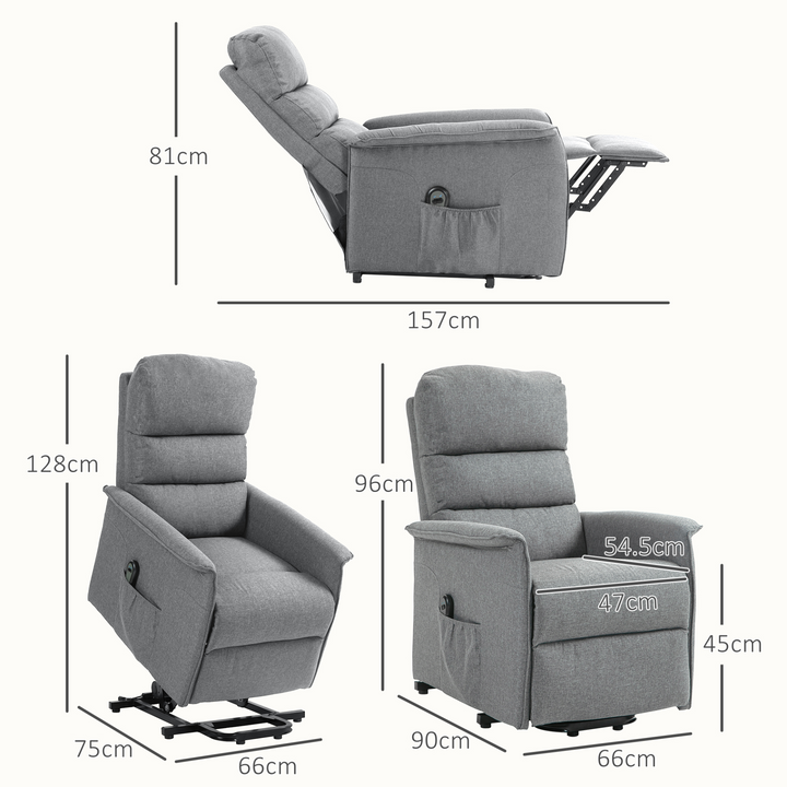 Electric Power Lift Recliner Chair - Ultimate Comfort for Elderly with Spring Pack Seat, Fabric Upholstery & Footrest - Premium  from Home Treasures - Just £331.99! Shop now at Home Treasures