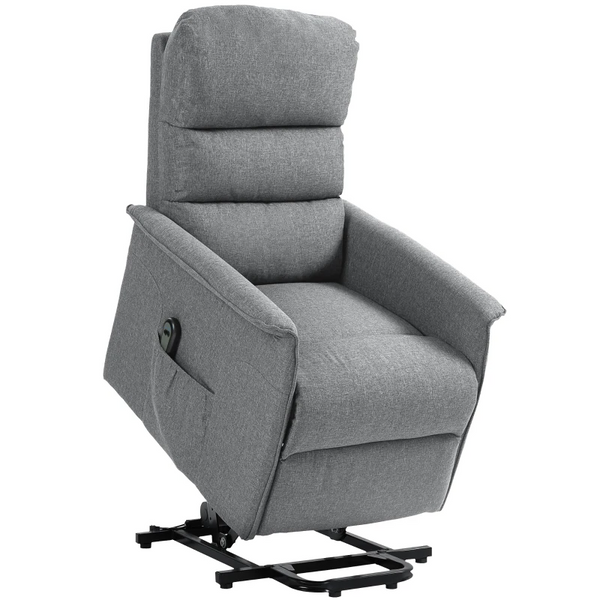 Grey Electric Power Lift Recliner Chair - Ultimate Comfort for Elderly w/ Spring Pack Seat, Fabric Upholstery & Footrest - Premium  from Home Treasures - Just £331.99! Shop now at Home Treasures