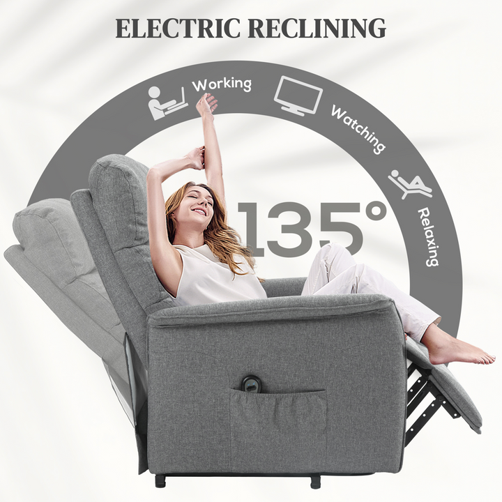 Electric Power Lift Recliner Chair - Ultimate Comfort for Elderly with Spring Pack Seat, Fabric Upholstery & Footrest - Premium  from Home Treasures - Just £331.99! Shop now at Home Treasures