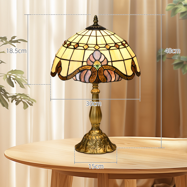 Handmade Stained Glass Table Lamp - Antique Bedside Light | Decorative Night Light for Bedroom & Living Room - Premium  from Home Treasures - Just £75.99! Shop now at Home Treasures