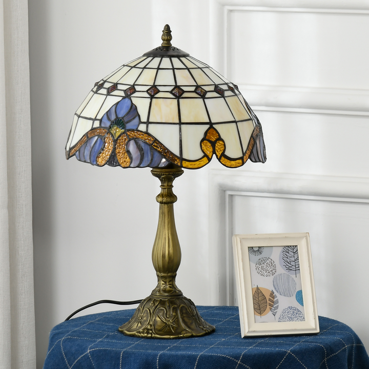 Handmade Stained Glass Table Lamp - Antique Bedside Light | Decorative Night Light for Bedroom & Living Room - Premium  from Home Treasures - Just £75.99! Shop now at Home Treasures