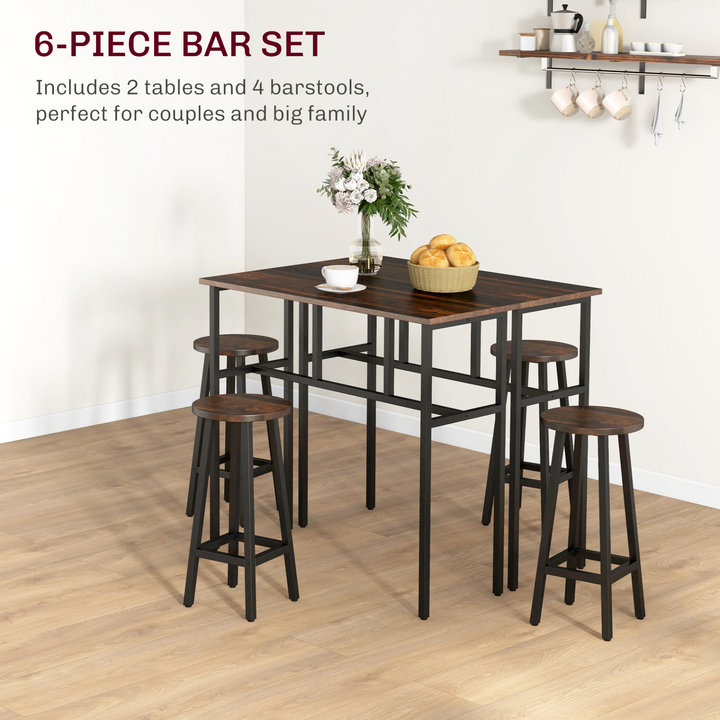 Rustic Brown Bar Table and Stools Set - Perfect for Kitchen & Living Room - Premium  from Home Treasures - Just £158.99! Shop now at Home Treasures