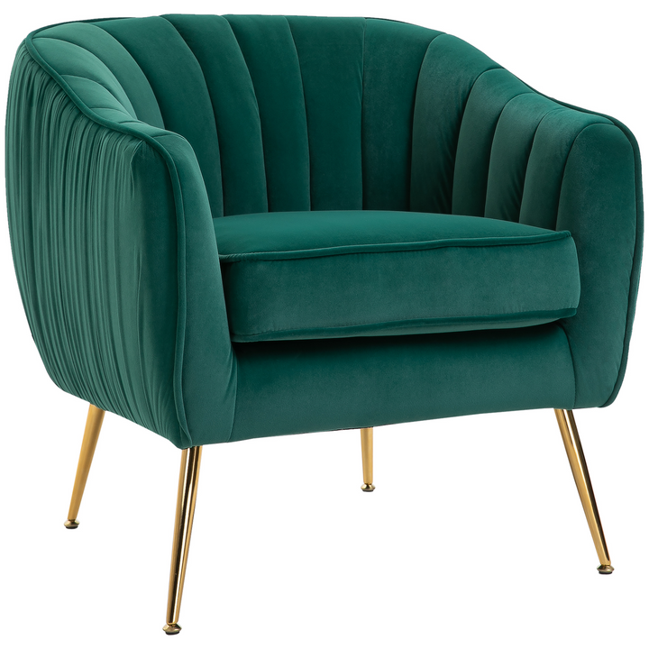 Elegant Flocked Velvet Upholstered Single Sofa Arm Chair with Wood Legs - Stylish & Comfortable for Your Living Room - Premium  from Home Treasures - Just £200.99! Shop now at Home Treasures