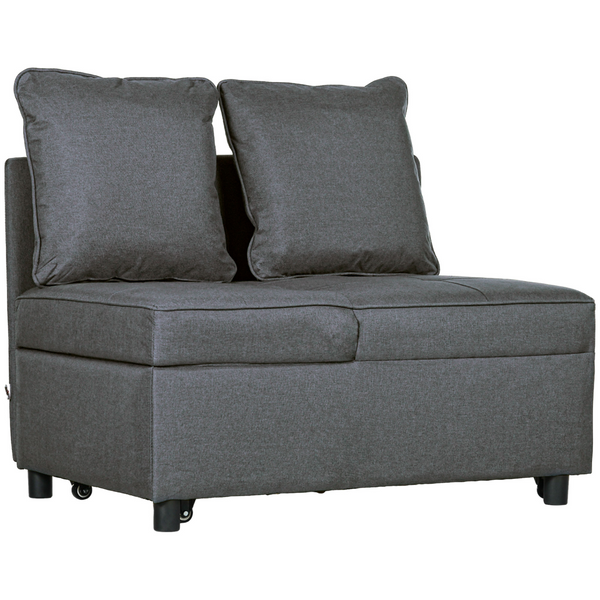 Grey Folding Sleeper Sofa Bed Chair w/ Adjustable Backrest and Pillow - Versatile & Comfortable Furniture for Small Spaces - Premium  from Home Treasures - Just £254.99! Shop now at Home Treasures