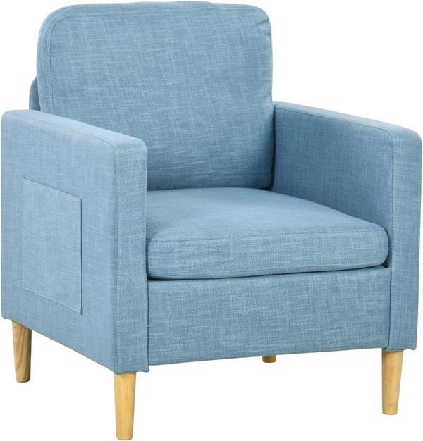 Modern Blue Upholstered Armchair - Stylish & Comfortable Accent Chair for Home & Office | Luxe Seating - Premium  from Home Treasures - Just £118.99! Shop now at Home Treasures