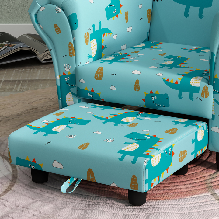 Charming 2 Piece Children's Sofa Set with Dinosaur Design for Toddlers, Blue - AIYAPLAY - Premium  from Home Treasures - Just £83.99! Shop now at Home Treasures