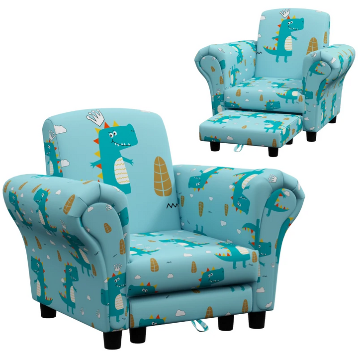 Charming 2 Piece Children's Sofa Set with Dinosaur Design for Toddlers, Blue - AIYAPLAY - Premium  from Home Treasures - Just £83.99! Shop now at Home Treasures