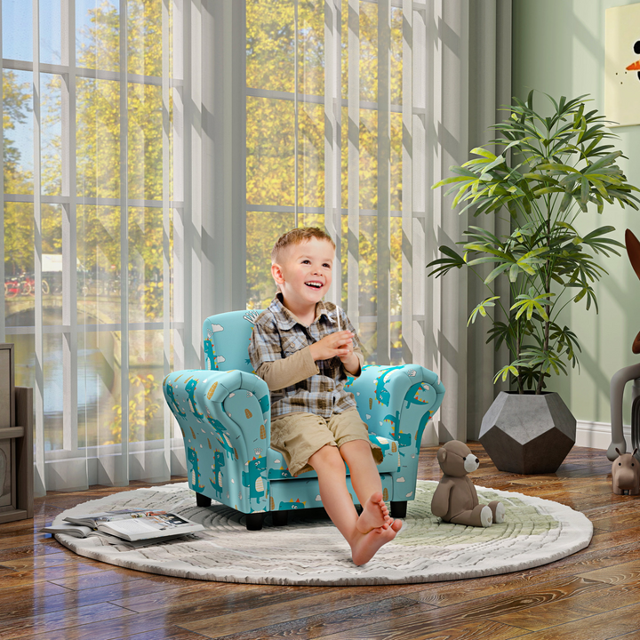 Charming 2 Piece Children's Sofa Set with Dinosaur Design for Toddlers, Blue - AIYAPLAY - Premium  from Home Treasures - Just £83.99! Shop now at Home Treasures