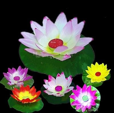 5 Pcs Multicolor Lotus Flower Floating Candles - Elegant Paraffin Wax Scented Candles for Home Decor, Weddings, and Spa - Premium  from Home Treasures - Just £18.99! Shop now at Home Treasures