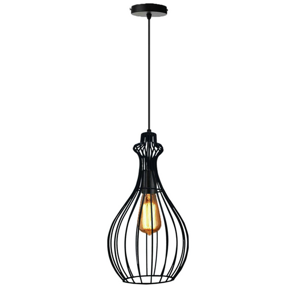 Vintage Style Black Kitchen Pendant Light - Industrial Perforated Metal Design - Premium  from Home Treasures - Just £20.99! Shop now at Home Treasures