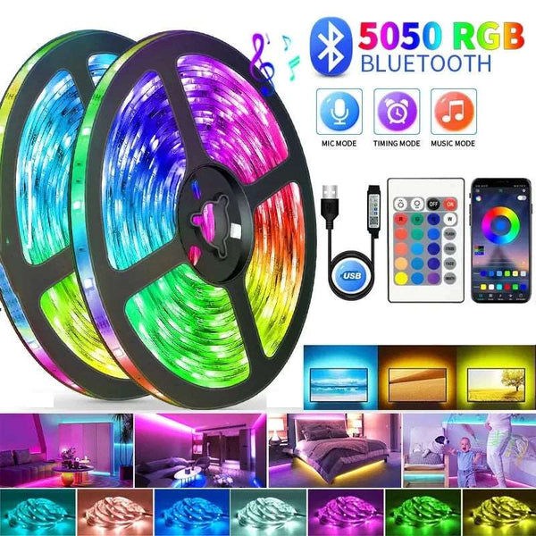 5V Usb Led Lights For Room 5050 Rgb Led Strip 5 10 Meter Diode Tape Gamer Decoration Ice String Bar Lighting Adhesive Led Ribbon - Premium  from Home Treasures - Just £21.15! Shop now at Home Treasures