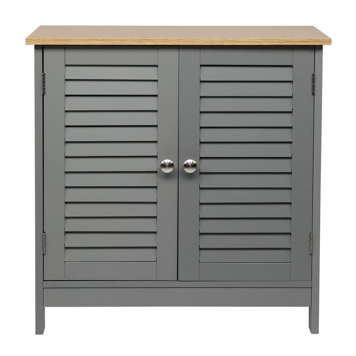 MDF Paged Doors Bathroom Cabinet (Grey) - Premium  from Home Treasures - Just £89.99! Shop now at Home Treasures