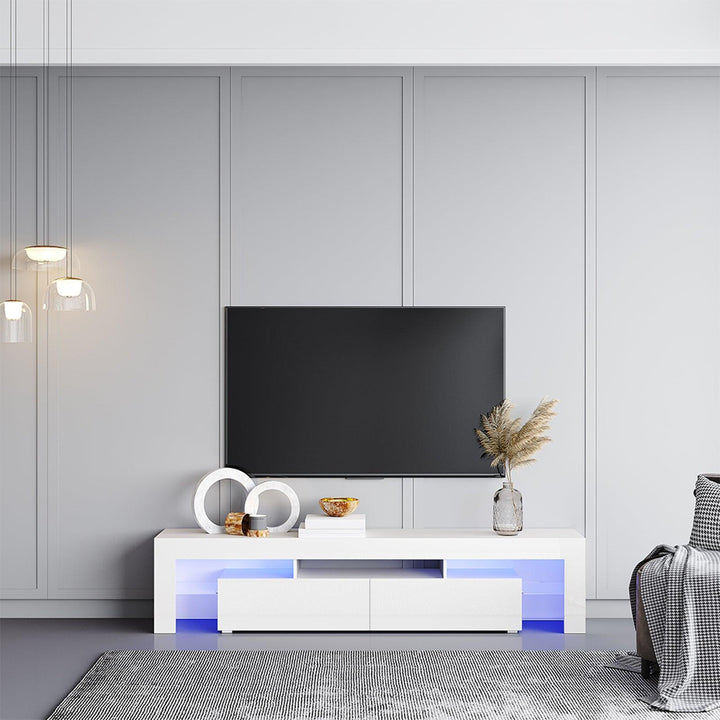 Modern TV Unit w/ LED Light (White) 200 x 38.9 x 45cm - Premium TV Unit from Home Treasures - Just £229.99! Shop now at Home Treasures