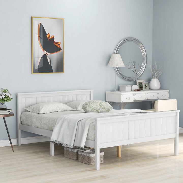 Children's Wooden Bed Frame with Headboard and Footboard in Ivory, Pine Wood Bed for Children - Premium Beds, Frames &amp; Bases from Home Treasures - Just £258.62! Shop now at Home Treasures