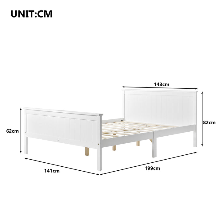 Children's Wooden Bed Frame with Headboard and Footboard in Ivory, Pine Wood Bed for Children - Premium Beds, Frames &amp; Bases from Home Treasures - Just £258.62! Shop now at Home Treasures