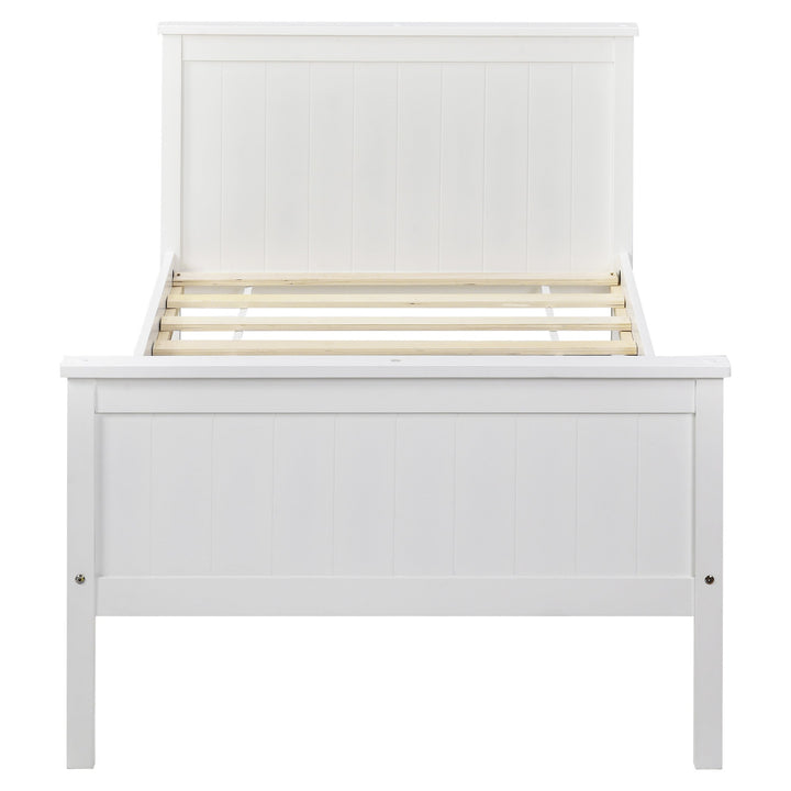 Children's Pine Wood Bed Frame w/ Headboard & Footboard (Ivory) 90 x 190cm - Premium Beds, Frames &amp; Bases from Home Treasures - Just £183.44! Shop now at Home Treasures