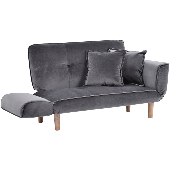 Modern Sofabed, Soft Velvet (Grey) - Premium Sofas from Home Treasures - Just £395.56! Shop now at Home Treasures