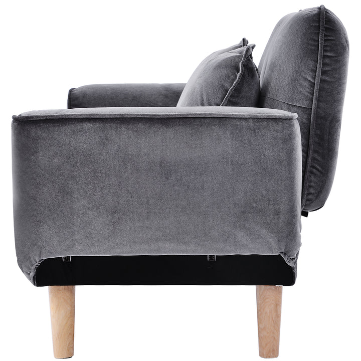 Modern Sofabed, Soft Velvet (Grey) - Premium Sofas from Home Treasures - Just £395.56! Shop now at Home Treasures