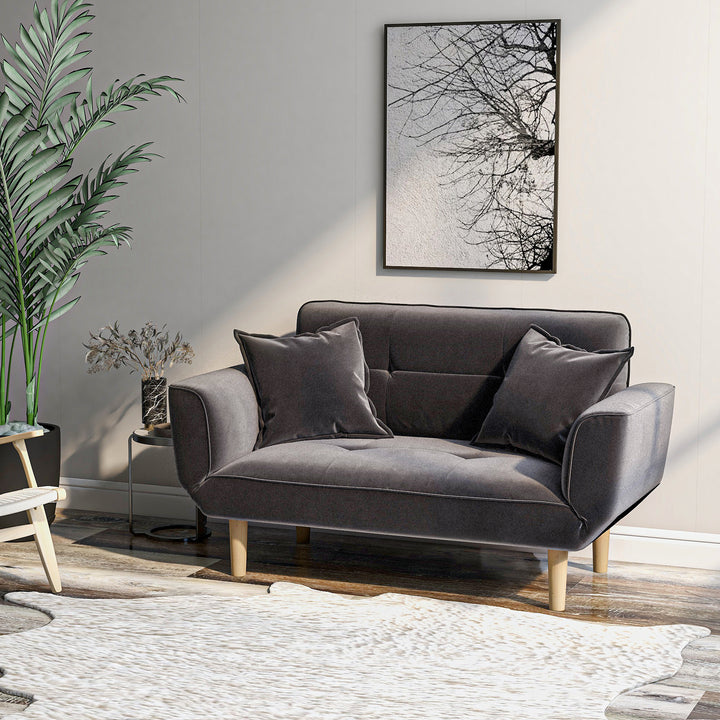 Modern Sofabed, Soft Velvet (Grey) - Premium Sofas from Home Treasures - Just £395.56! Shop now at Home Treasures