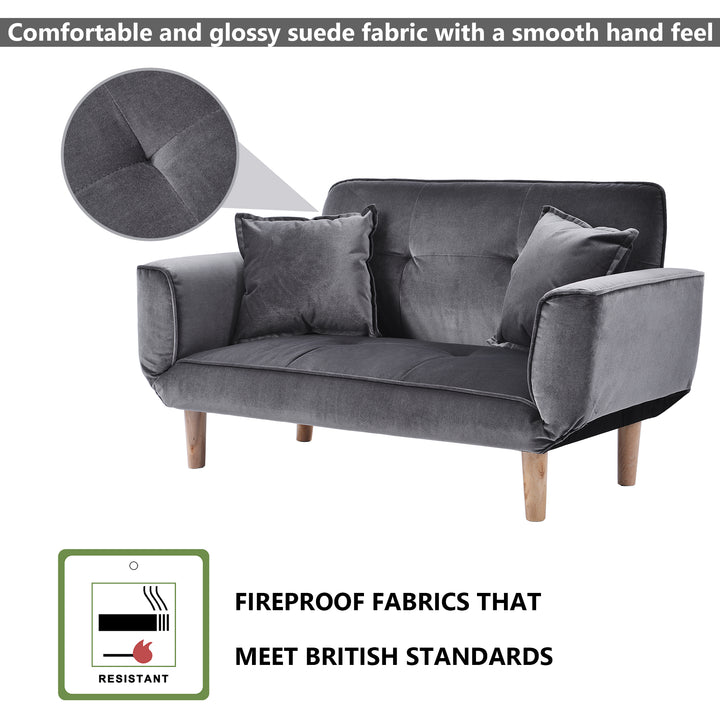 Modern Sofabed, Soft Velvet (Grey) - Premium Sofas from Home Treasures - Just £395.56! Shop now at Home Treasures