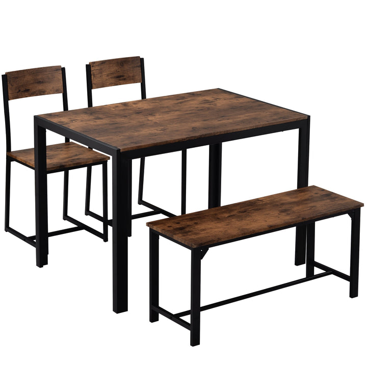 Industrial Style Retro Kitchen Dining Table Set (Rustic Brown) - Premium Dining and Kitchen Sets from Home Treasures - Just £334.64! Shop now at Home Treasures