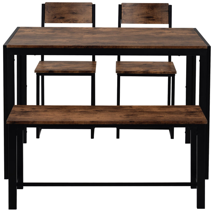 Industrial Style Retro Kitchen Dining Table Set (Rustic Brown) - Premium Dining and Kitchen Sets from Home Treasures - Just £334.64! Shop now at Home Treasures