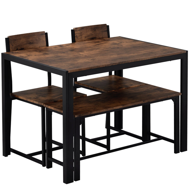 Industrial Style Retro Kitchen Dining Table Set (Rustic Brown) - Premium Dining and Kitchen Sets from Home Treasures - Just £334.64! Shop now at Home Treasures